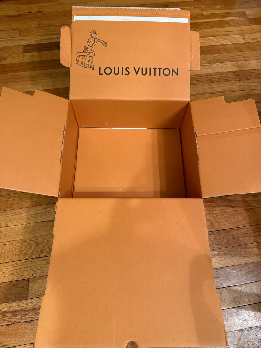 Louis Vuitton Orange Fold-Out Shipping Box